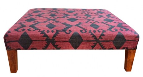 Large Purple Kilim Footstool